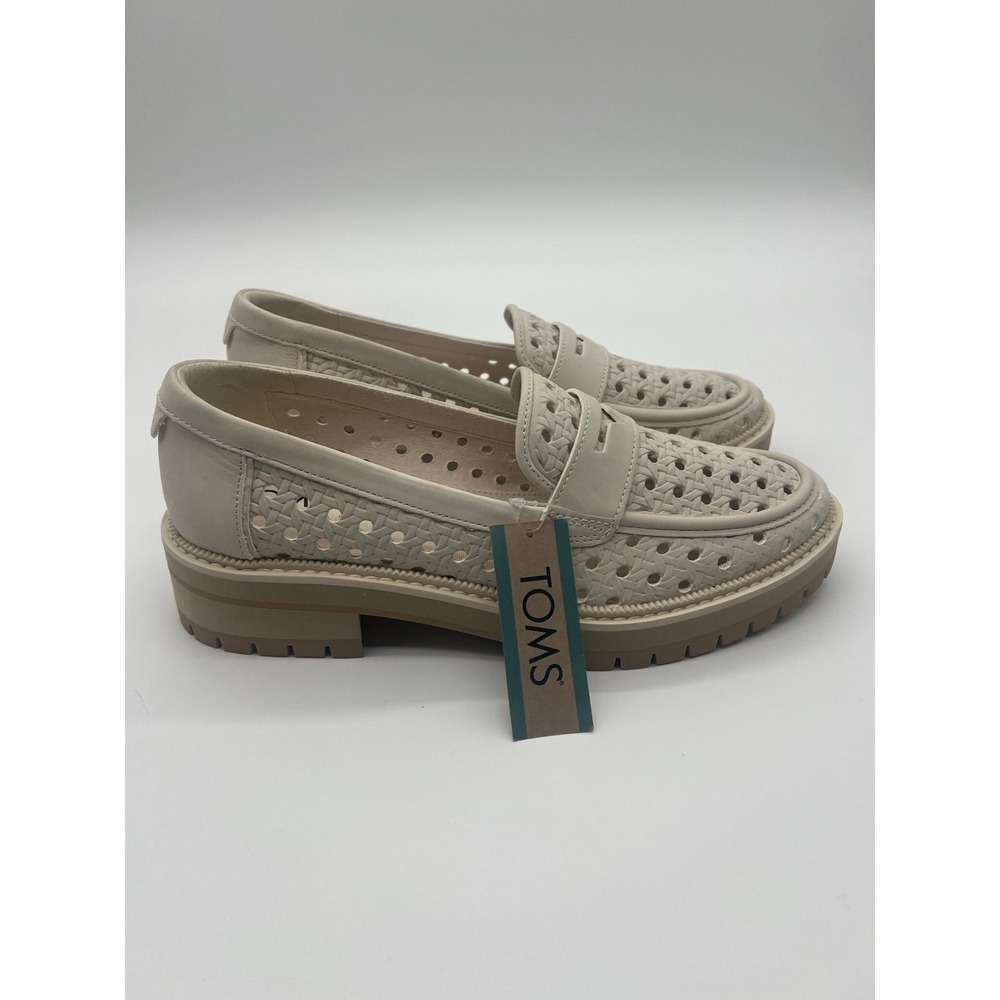 NEW TOMS Cara Light Sand Women's Slip On Loafers sz 10 Ivory